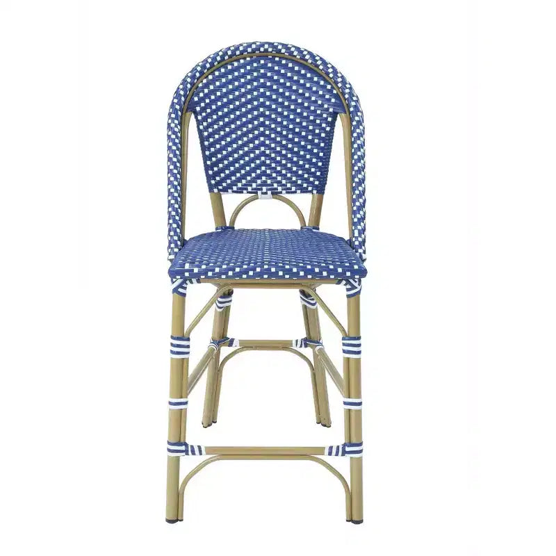 Conjunto de comedor para patio de altura de barra Franco de 5 piezas - miBasics: conjunto de taburetes y mesa de bar de aluminio para exteriores, resistente al agua