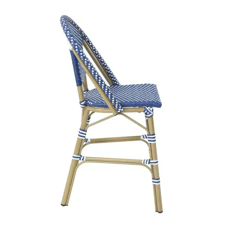 Conjunto de comedor para patio de altura de barra Franco de 5 piezas - miBasics: conjunto de taburetes y mesa de bar de aluminio para exteriores, resistente al agua