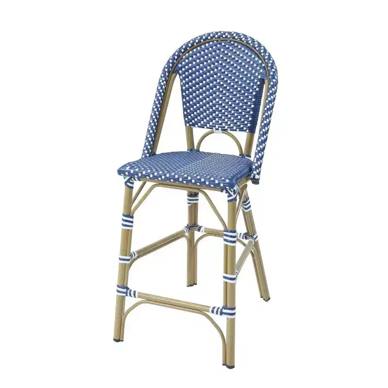 Conjunto de comedor para patio de altura de barra Franco de 5 piezas - miBasics: conjunto de taburetes y mesa de bar de aluminio para exteriores, resistente al agua