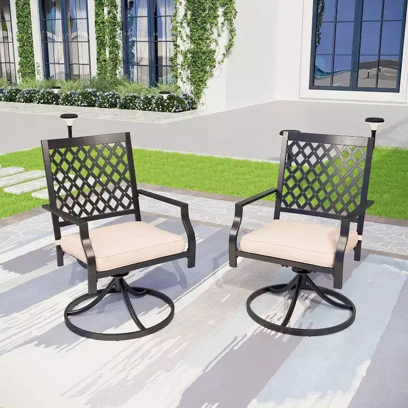 Conjunto de comedor de 5 piezas con mesa de 37" y 4 sillones giratorios - Captiva Designs