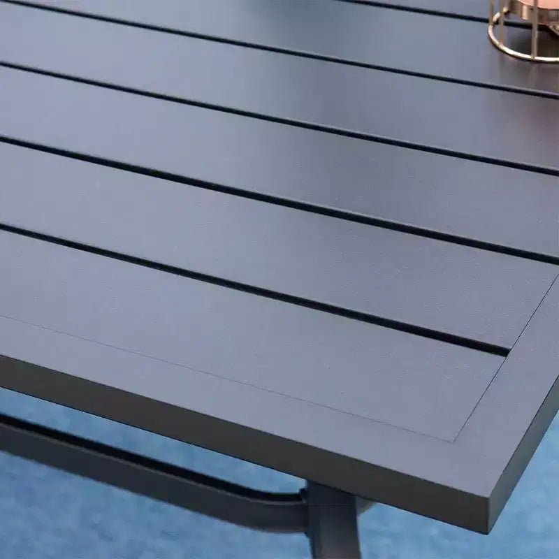 Ensemble de patio 7 pièces avec table de 37" et fauteuils pivotants à accoudoirs et dossier en losange - Captiva Designs