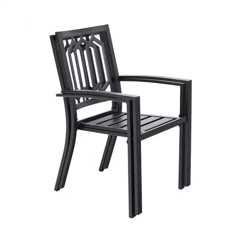 Conjunto de comedor metálico para patio Captiva Designs de 7 piezas, con mesa rectangular extensible & 6 sillas: asientos exteriores para seis personas