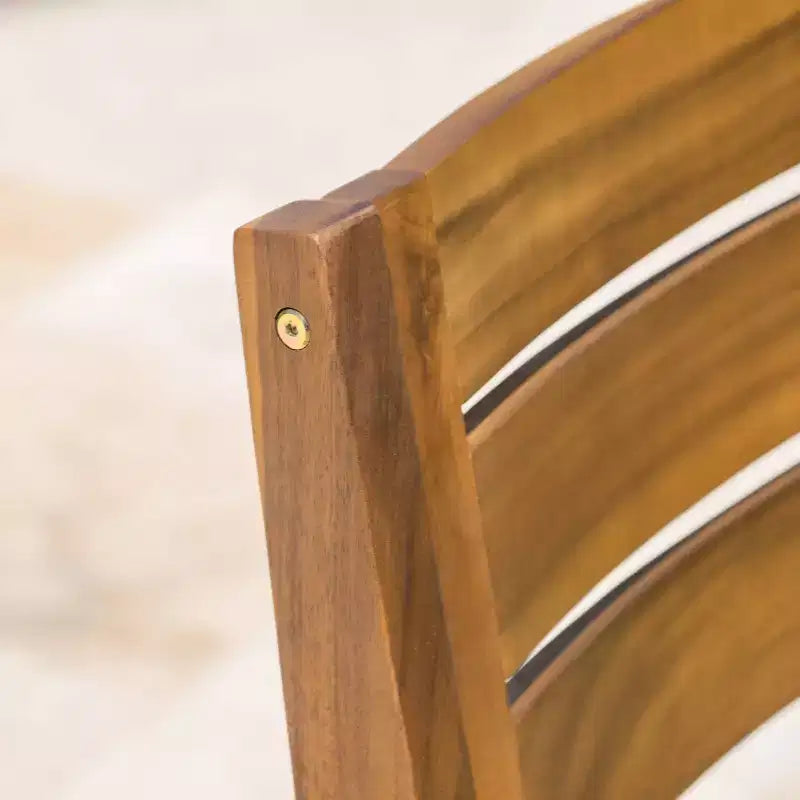 Conjunto de comedor Stamford de 5 piezas de madera de acacia con mesa redonda, teca: resistente a la intemperie, 4 sillas - Christopher Knight Home