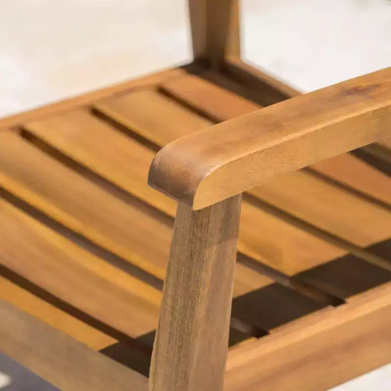 Conjunto de comedor Stamford de 5 piezas de madera de acacia con mesa redonda, teca: resistente a la intemperie, 4 sillas - Christopher Knight Home