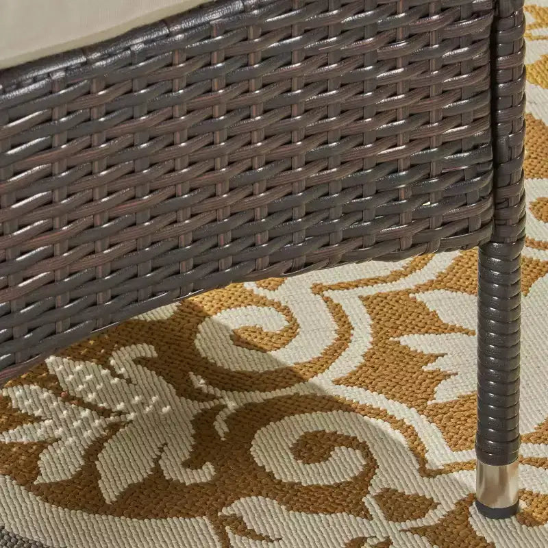 Conjunto de comedor expandible para patio de 7 piezas Nadia, de madera y mimbre - Natural/marrón/beige - Christopher Knight Home: incluye 6 sillas y cojines extraíbles