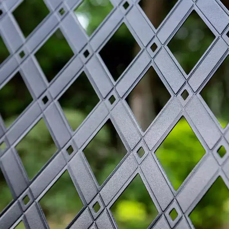 5-delige terrasmeubelset met vierkante metalen tafel van 37" met rasterpatroon en parasolgat & stoelen met armleuningen - Captiva Designs: tuinmeubelset