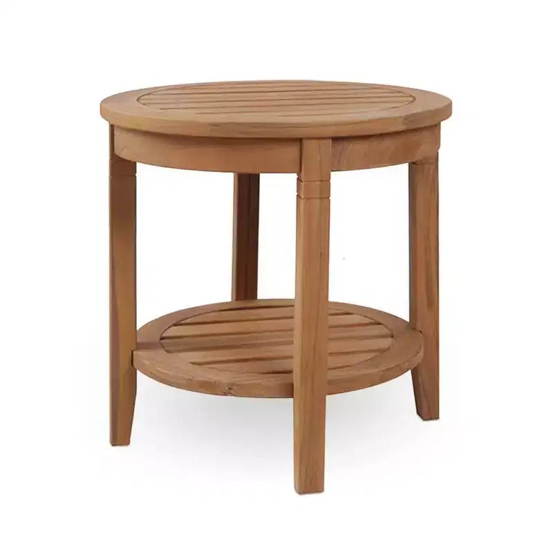 Sonoma Lane Channing 3pc Teak Outdoor Chat Set – Weather-Resistant Small-Space Furniture with 2 Rockers and Accent Table