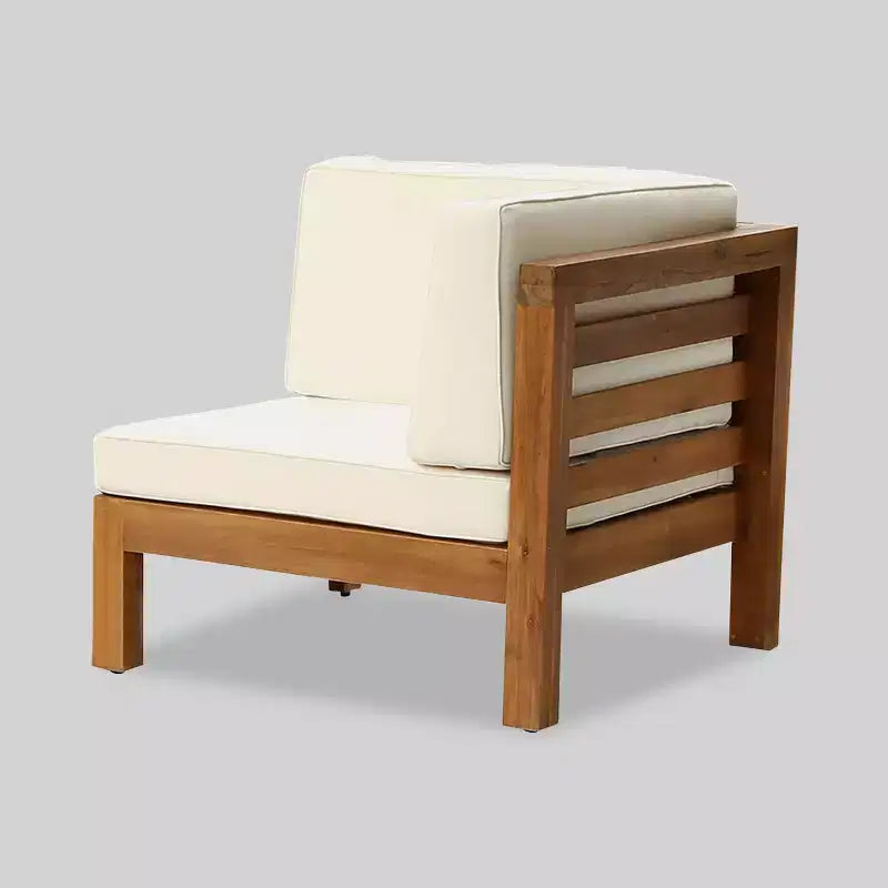 Oana 3pc Acacia Wood Patio Modular Sofa - Teak/Beige - Christopher Knight Home: Weather-Resistant Outdoor Seating Set