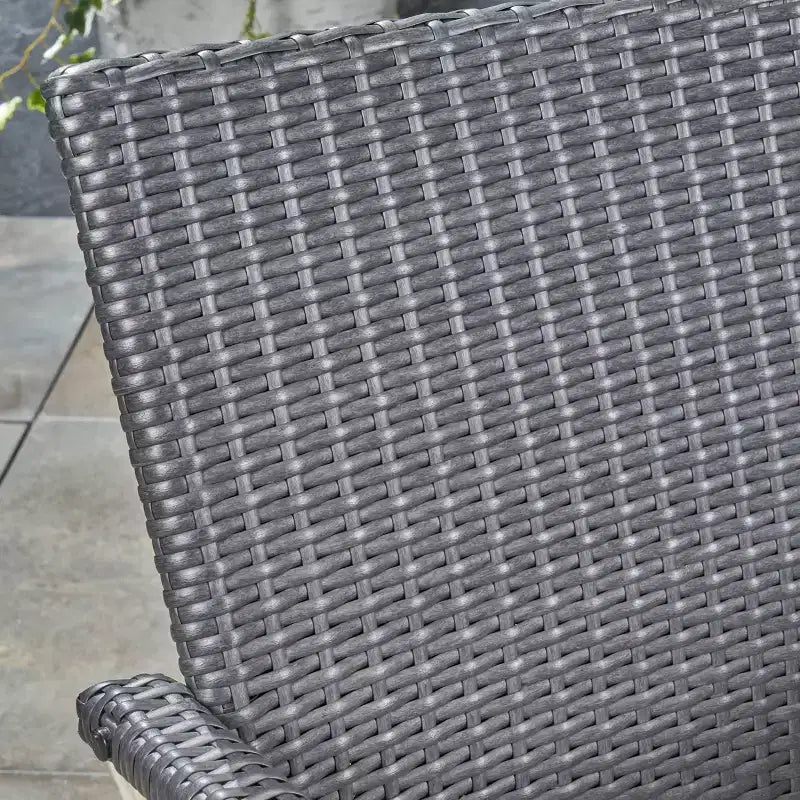 Davenport 9 Parça Ahşap ve Hasır Genişletilebilir Yemek Takımı Koyu Gri/Gri - Christopher Knight Home