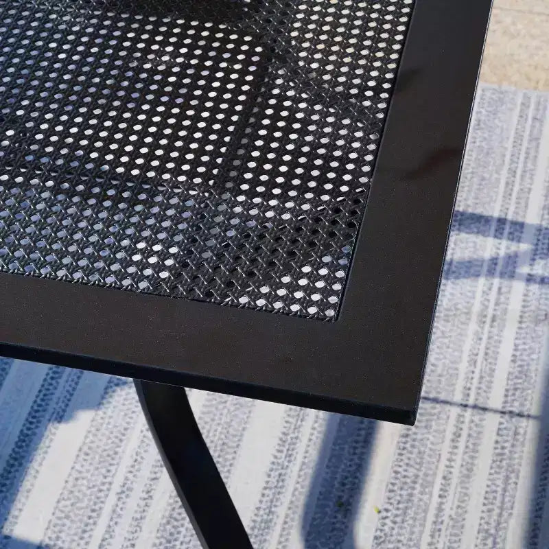 Ensemble de terrasse 5 pièces avec fauteuils pivotants et table carrée en métal - Captiva Designs : mobilier de repas extérieur