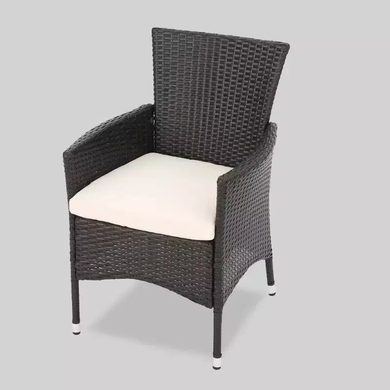 Lincoln 7pc Acacia Wood & Wicker Patio Dining Set - Dark Brown - Christopher Knight Home: Weather-Resistant, 6-Seater