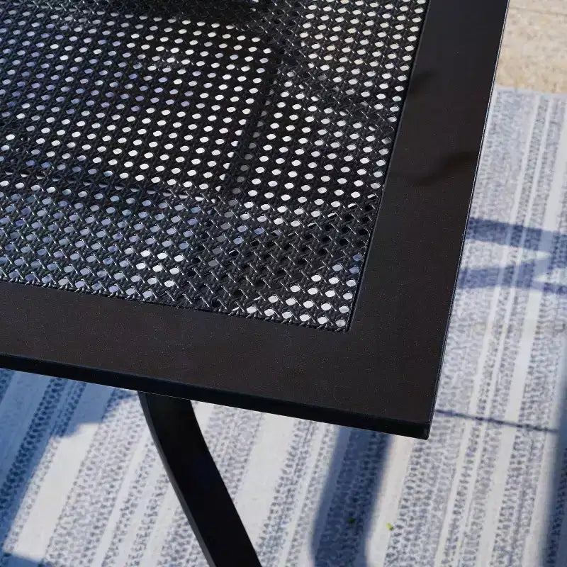5-delige buiteneetset met tafel van 37" en 4 draaibare stoelen met armleuningen - Captiva Designs