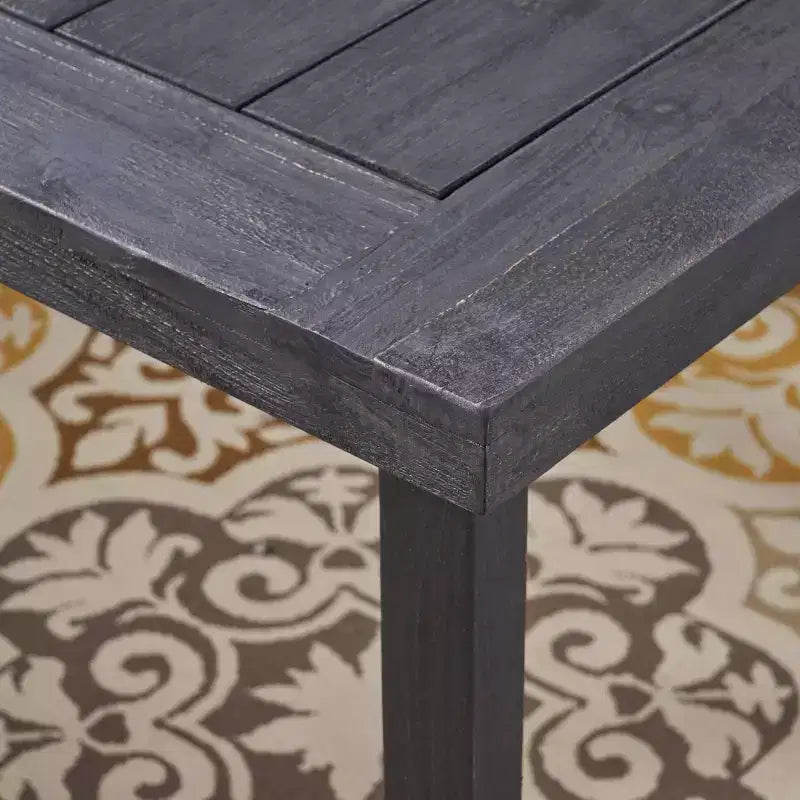 Juego de comedor de 6 piezas Garner, de madera y mimbre, con silla y banco, gris oscuro/gris con acabado arenado, Christopher Knight Home