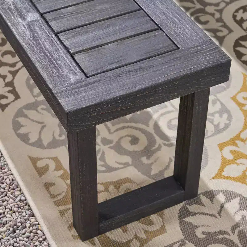 Juego de comedor de 6 piezas Garner, de madera y mimbre, con silla y banco, gris oscuro/gris con acabado arenado, Christopher Knight Home