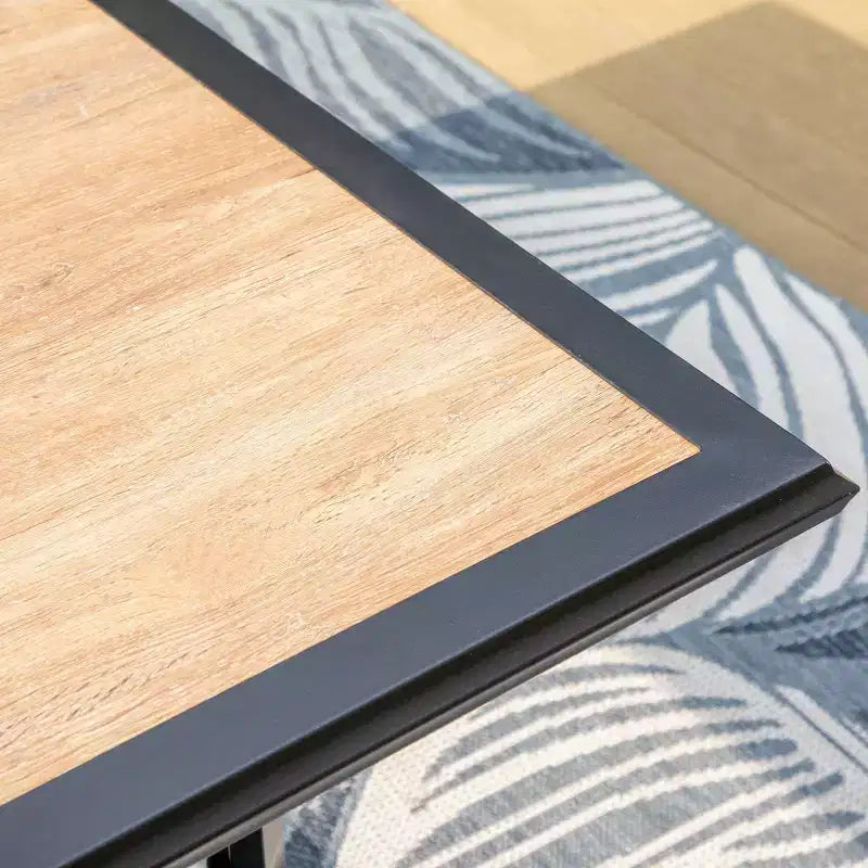 7-delars matgrupp för uteplats med rektangulärt bord med parasollhål & stolar – Captiva Designs