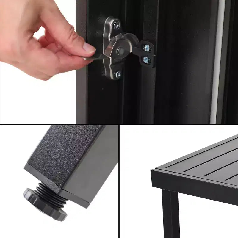 Conjunto de comedor de patio de 7 piezas con mesa rectangular extensible & 6 sillas de ratán de PE - Captiva Designs: muebles de exterior resistentes a la intemperie