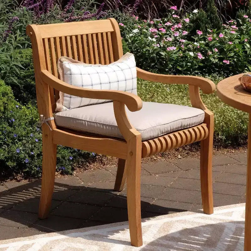 Sonoma Lane Rockport 5-delars matgrupp i teak för utomhusbruk med beige dynor
