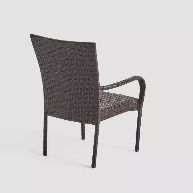 Conjunto de comedor para patio Walker de 7 piezas de acacia y mimbre, color teca - Christopher Knight Home: asientos para exterior, mesa con patas de horquilla