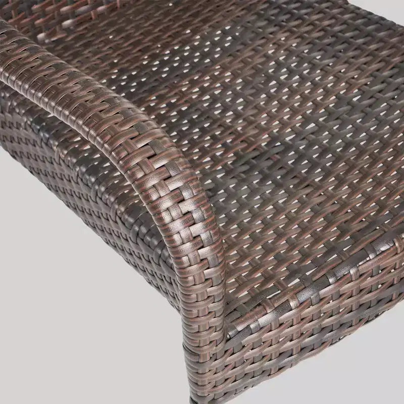 Conjunto de comedor para patio Walker de 7 piezas de acacia y mimbre, color teca - Christopher Knight Home: asientos para exterior, mesa con patas de horquilla