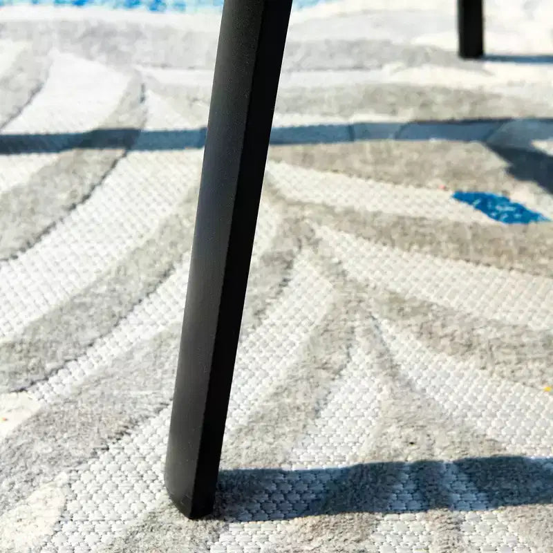 Juego de comedor para patio de 3 piezas con mesa redonda pequeña y sillas ligeras con asiento de tela - Captiva Designs: bistró exterior, compatible con balcones