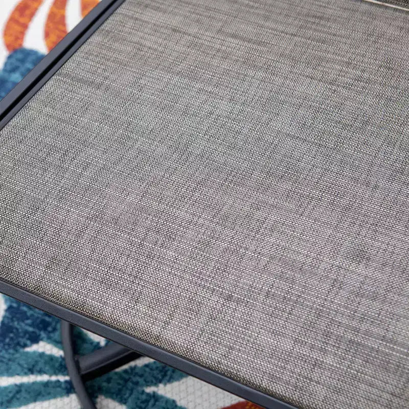 Set da pranzo da patio da 7 pezzi con tavolo rettangolare con foro per ombrellone da 1,57" & sedie con braccioli e imbracatura in metallo - Captiva Designs