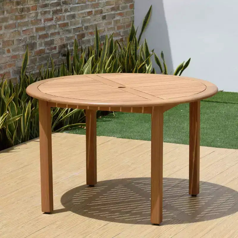 Conjunto de comedor de patio exterior redondo Amazonia Beijo de 5 piezas, negro