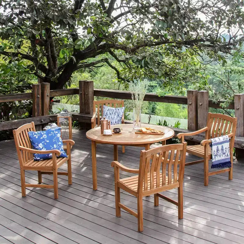 Sonoma Lane Gresham 5-teiliges Outdoor-Essset aus Teakholz – witterungsbeständig
