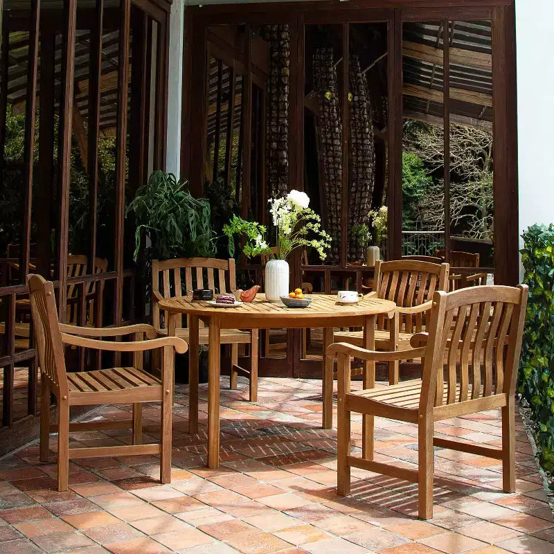 Sonoma Lane Gresham 5-teiliges Outdoor-Essset aus Teakholz – witterungsbeständig