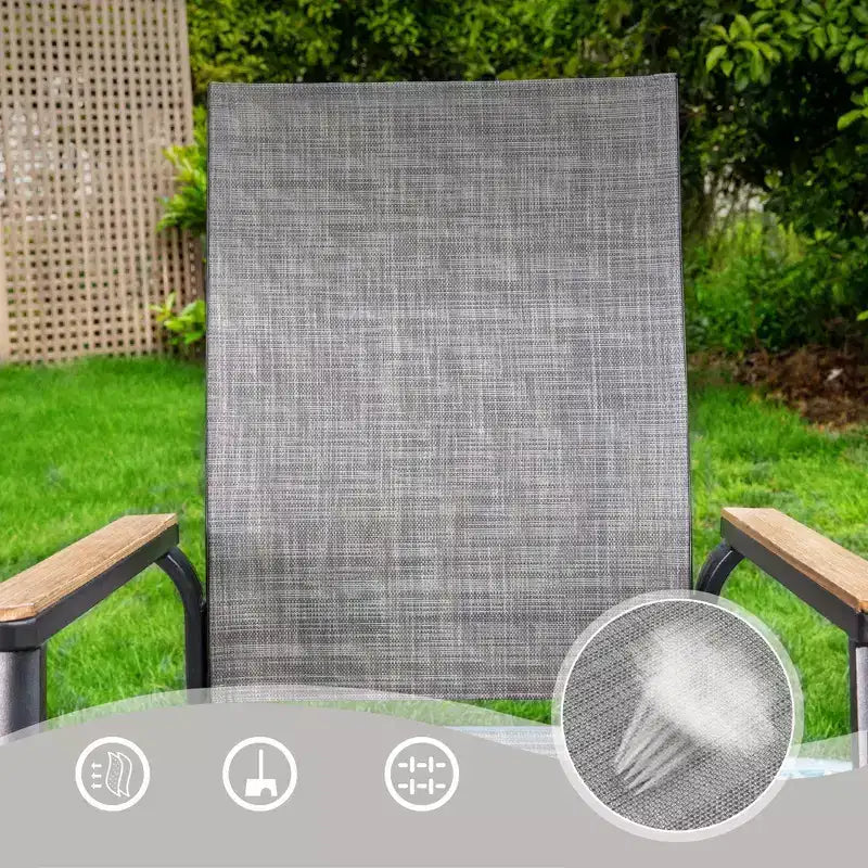 Ensemble de salle à manger d’extérieur 5 pièces avec chaises à assise suspendue et table carrée en aluminium thermolaqué - Captiva Designs : ensemble de terrasse résistant aux intempéries