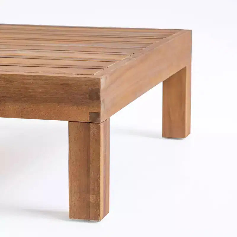 2pk Oana Outdoor Acacia Wood Right Arm Loveseat & Coffee Table Set with Cushions Teak/Beige - Christopher Knight Home
