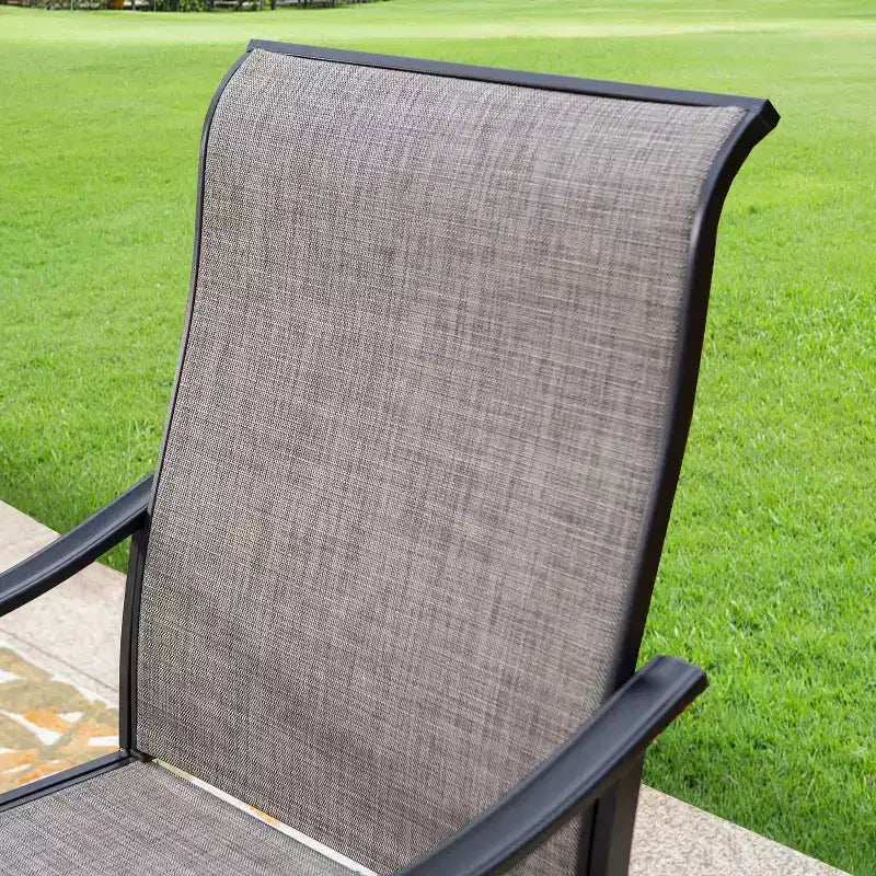 Juego de comedor de patio de 5 piezas con mesa cuadrada con fogón de gas de 28" y sillas giratorias con brazos, Captiva Designs: asientos para exterior, resistente al óxido