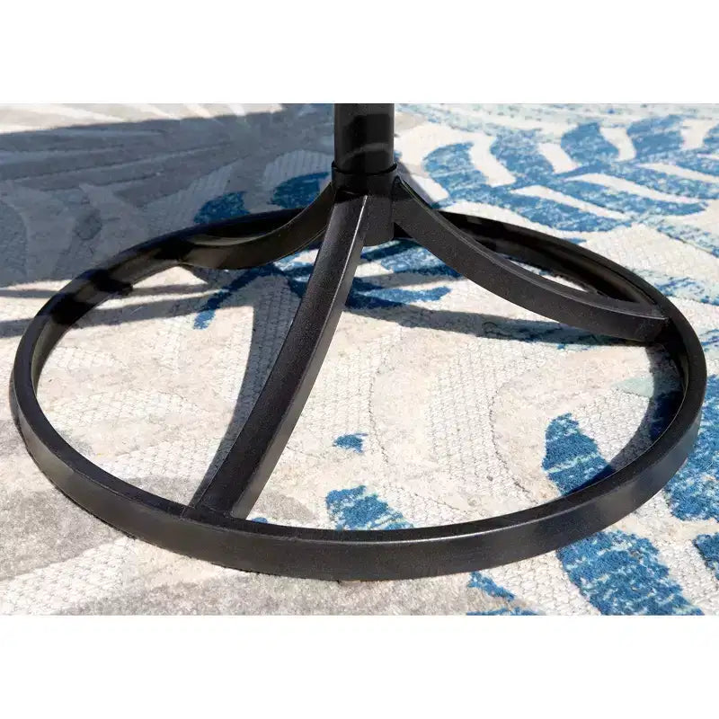 Ensemble repas d’extérieur 7 pièces avec table rectangulaire dotée d’un trou pour parasol de 1.9" et chaises rembourrées en textilène - gris/noir - Captiva Designs : structure en acier