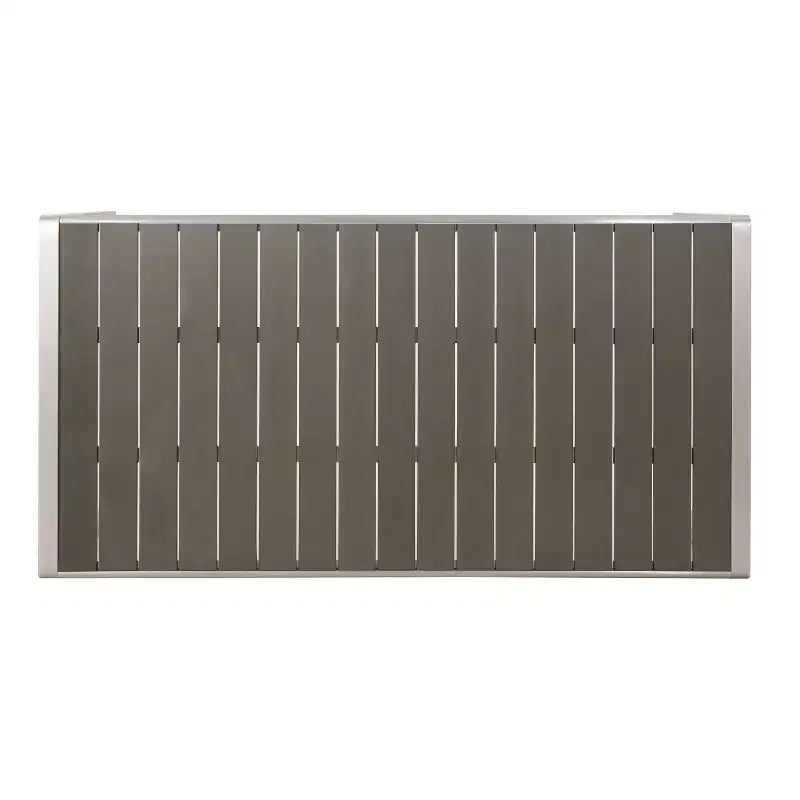 Christopher Knight Home Brooks 7-teiliges Outdoor-Essplatzset aus Aluminium und Holz mit geflochtenem Seil, Grau/Schwarz/Silber