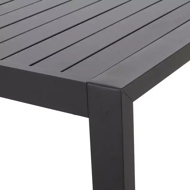 Christopher Knight Home Bennett modern matgrupp för utomhusbruk i aluminium, 7 delar, med vävt rep, svart/grå