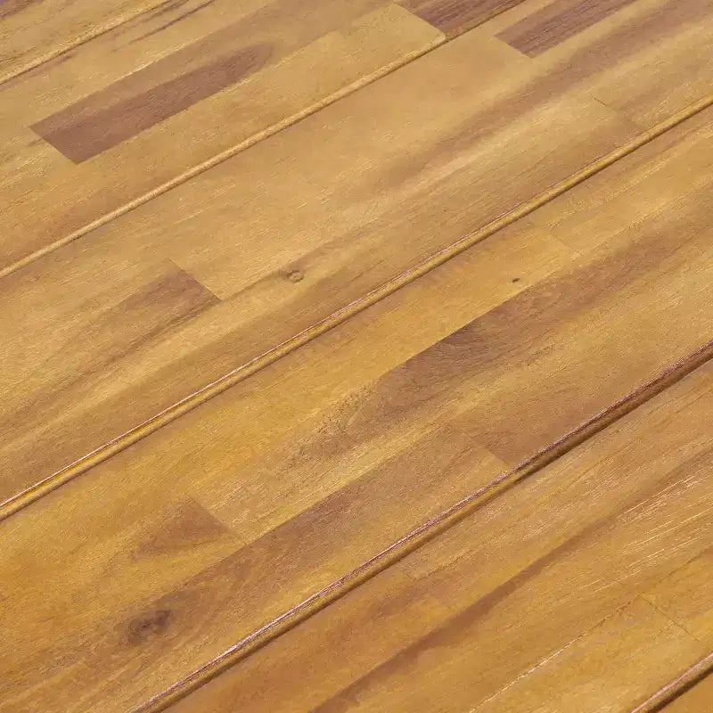 Conjunto de comedor moderno para patio de 7 piezas Marley de Christopher Knight Home, de madera de acacia y polipropileno, teca/negro