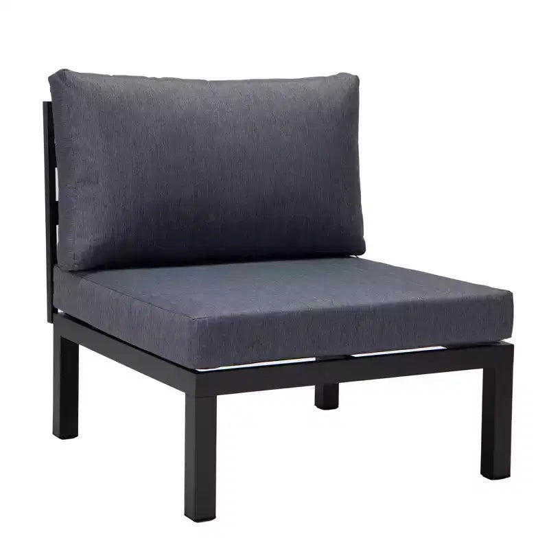 LeisureMod Hamilton Aluminum Patio Armchairs Set of 4  Modern Outdoor Chairs with Cushions, Weather-Resistant Seating for Patio, Deck, Porch
