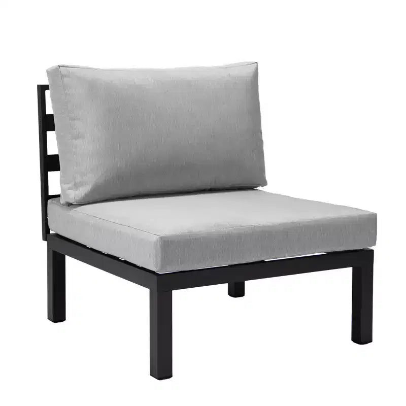 LeisureMod Hamilton Aluminum Patio Armchairs Set of 4  Modern Outdoor Chairs with Cushions, Weather-Resistant Seating for Patio, Deck, Porch