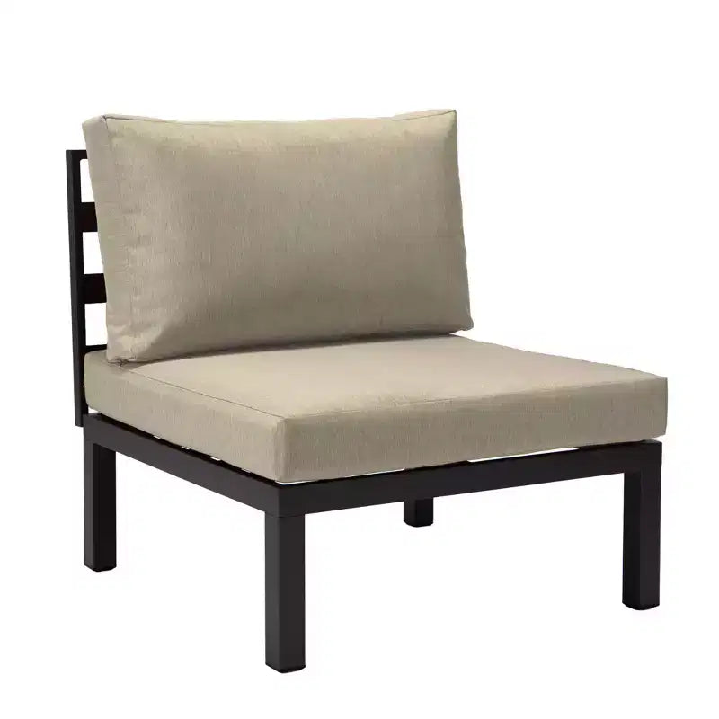 LeisureMod Hamilton Aluminum Patio Armchairs Set of 4  Modern Outdoor Chairs with Cushions, Weather-Resistant Seating for Patio, Deck, Porch