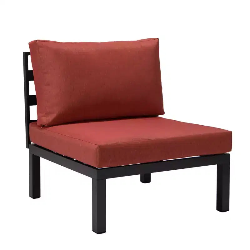 LeisureMod Hamilton Aluminum Patio Armchairs Set of 4  Modern Outdoor Chairs with Cushions, Weather-Resistant Seating for Patio, Deck, Porch