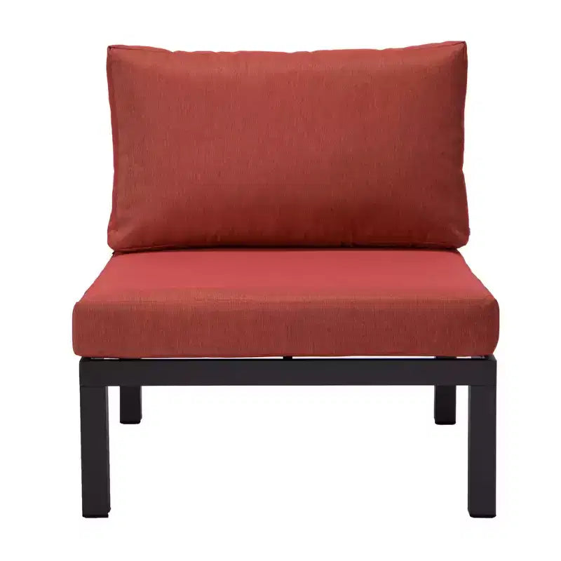 LeisureMod Hamilton Aluminum Patio Armchairs Set of 4  Modern Outdoor Chairs with Cushions, Weather-Resistant Seating for Patio, Deck, Porch