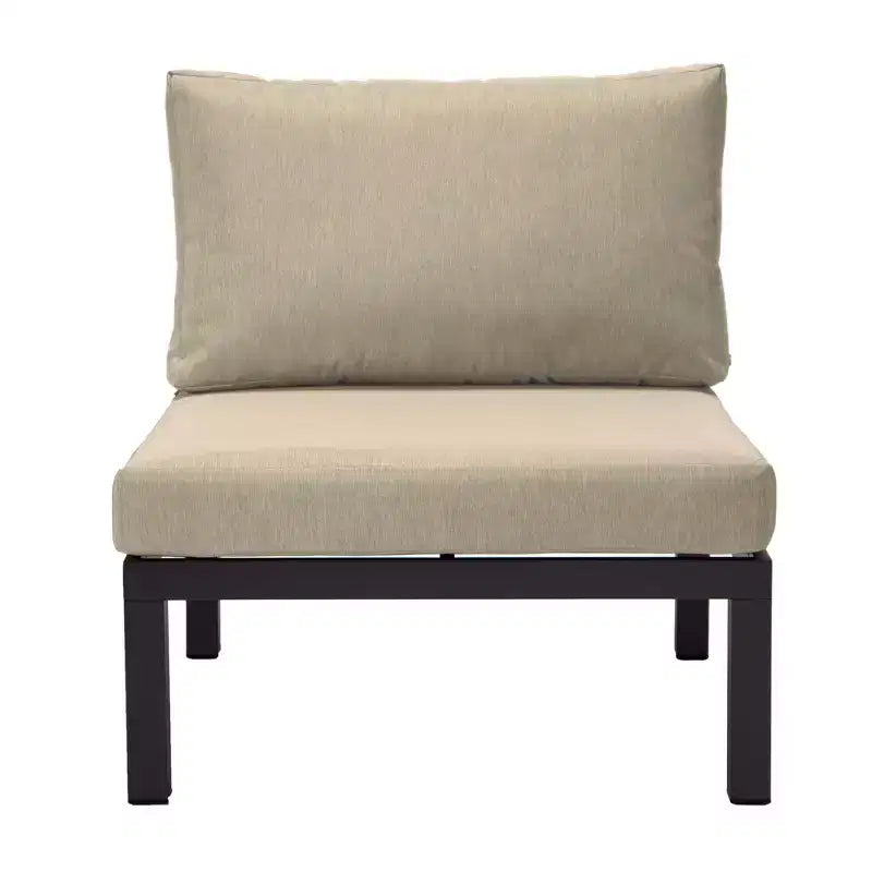 LeisureMod Hamilton Aluminum Patio Armchairs Set of 4  Modern Outdoor Chairs with Cushions, Weather-Resistant Seating for Patio, Deck, Porch