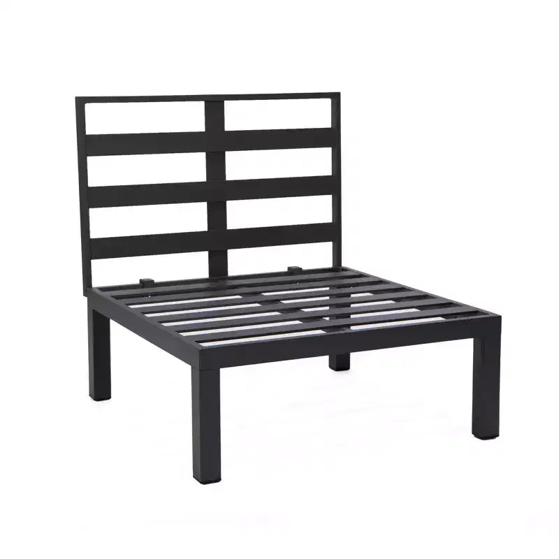 LeisureMod Hamilton Aluminum Patio Armchairs Set of 4  Modern Outdoor Chairs with Cushions, Weather-Resistant Seating for Patio, Deck, Porch