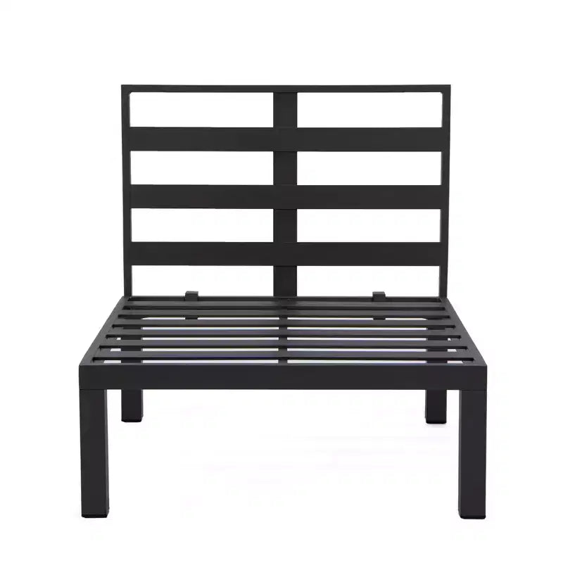 LeisureMod Hamilton Aluminum Patio Armchairs Set of 4  Modern Outdoor Chairs with Cushions, Weather-Resistant Seating for Patio, Deck, Porch