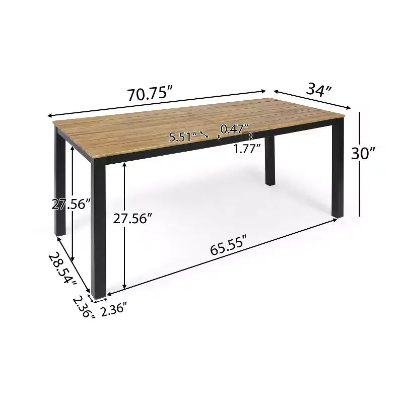 Christopher Knight Home Valoria conjunto de comedor de 5 piezas de madera de acacia con paneles de listones