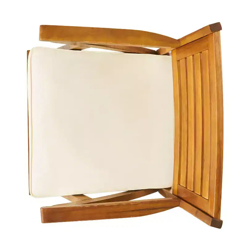 Conjuntos de comedor de madera para patio exterior de 3/5/7 piezas con cojines, acabado de teca -ModernLuxe