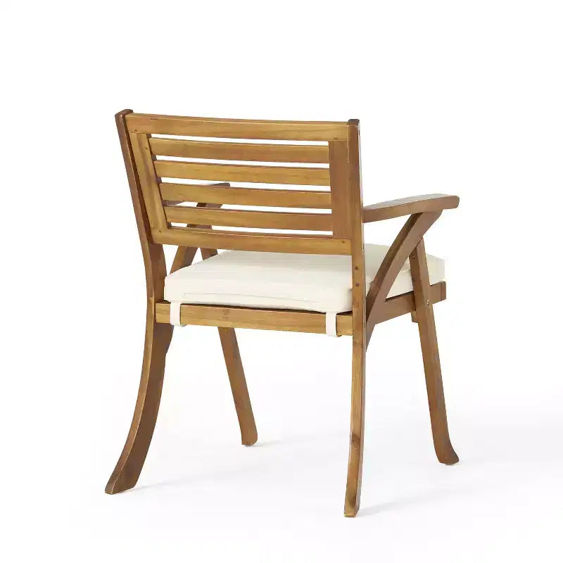 Conjuntos de comedor de madera para patio exterior de 3/5/7 piezas con cojines, acabado de teca -ModernLuxe