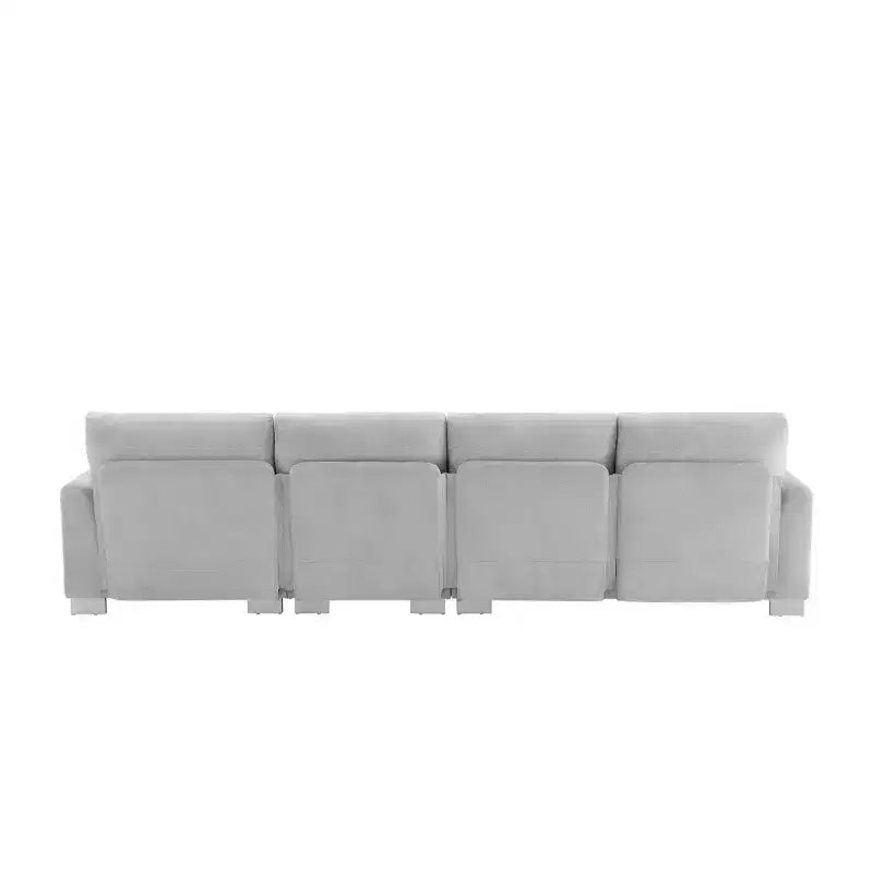 Whisen modernes übergroßes Ecksofa, luxuriöse L-förmige Couchgarnitur mit Longchair und 2 Kissen
