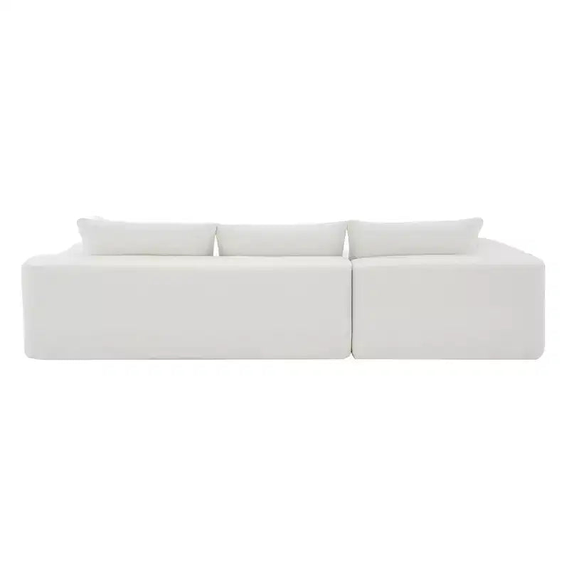 Whisen modernes übergroßes Ecksofa, luxuriöse L-förmige Couchgarnitur mit Longchair und 2 Kissen