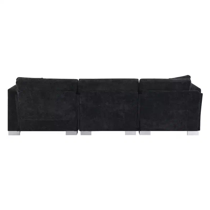 Whisen modernes übergroßes Ecksofa, luxuriöse L-förmige Couchgarnitur mit Longchair und 2 Kissen