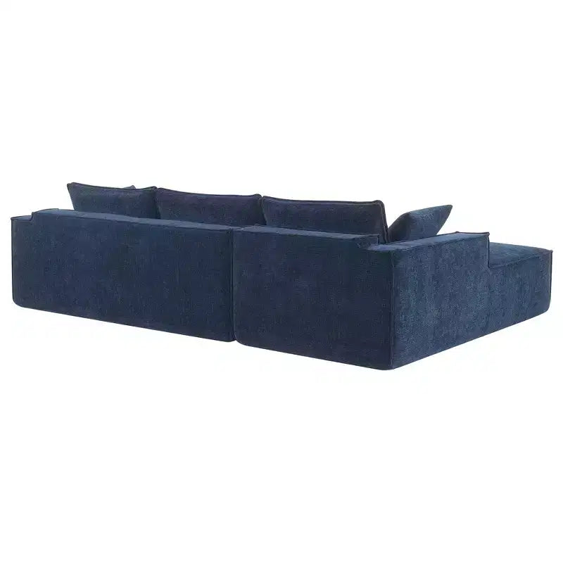Whisen modernes übergroßes Ecksofa, luxuriöse L-förmige Couchgarnitur mit Longchair und 2 Kissen